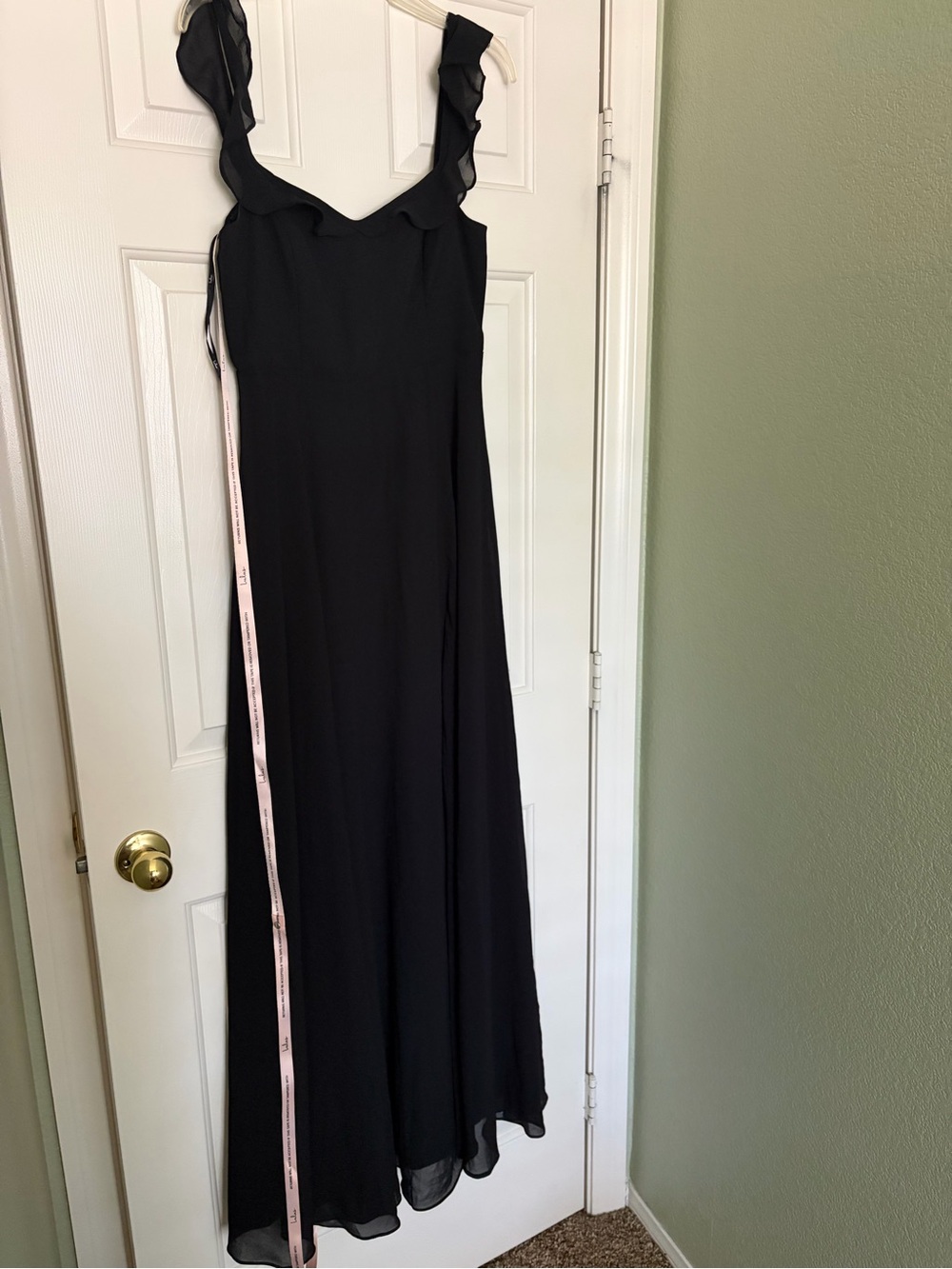 Lulu's Black Maxi Dress with Ruffle Straps